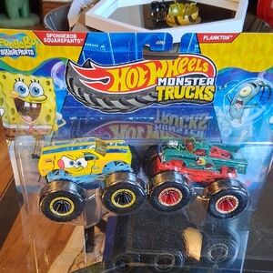 HOT WHEELS MONSTER TRUCKS SPONGEBOB AND PLANKTON